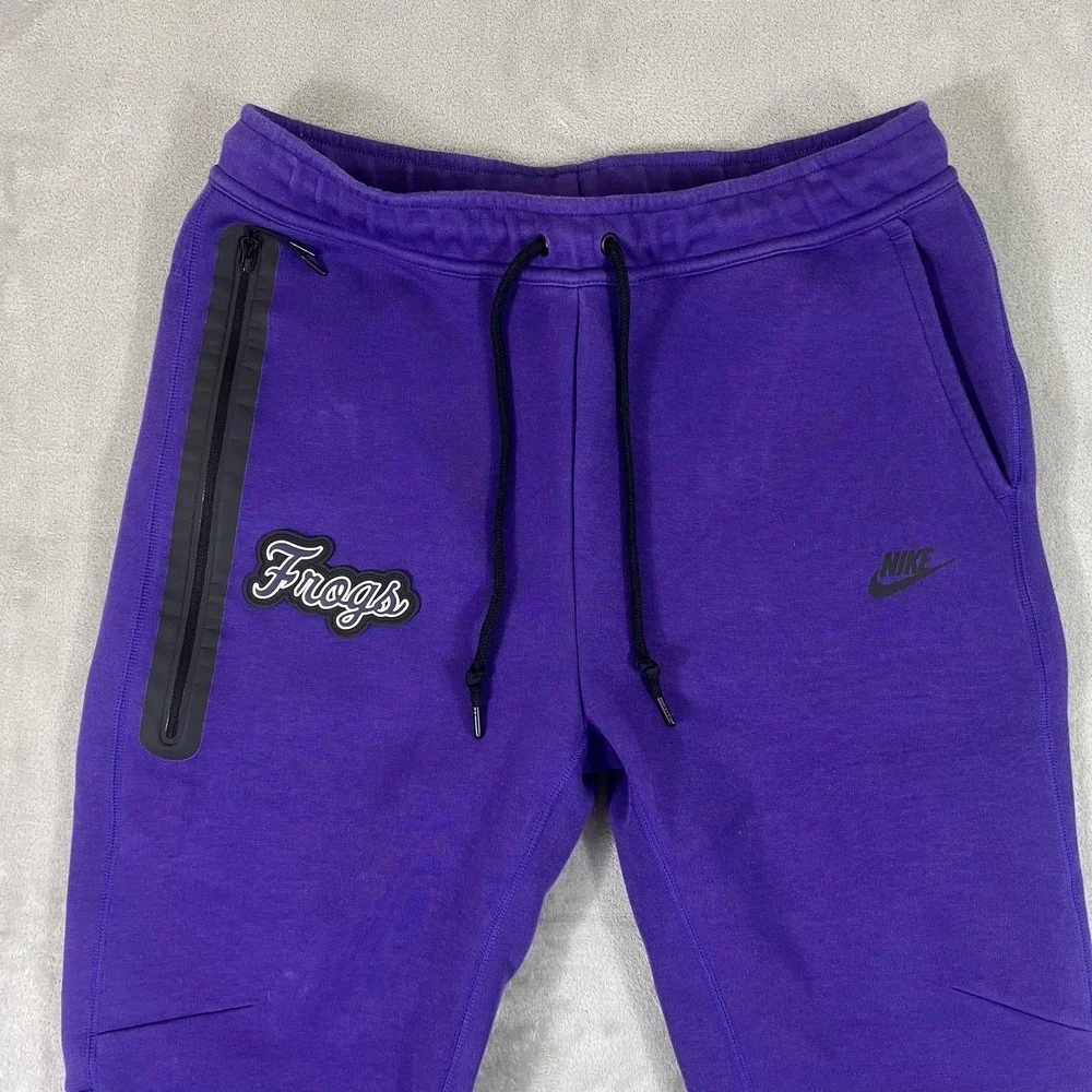 Nike Tech Fleece Joggers Mens Large Purple Sweatpants TCU Horned Frog
